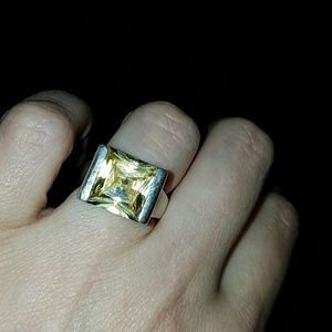 Sterling Silver Modern Citrine Ring